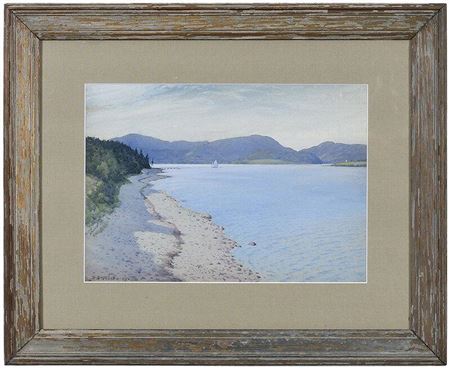 Sample artwork by Harold Broadfield Warren (1859 - 1934), known for sea, mountain and landscape view painting - View similar artists and auction records