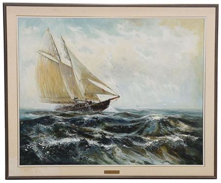 Bluenose, Queen of the Sea by Joseph Douglas Purcell - Auction record, sale price, and art valuation. Compare with similar artists and explore comparable artworks.