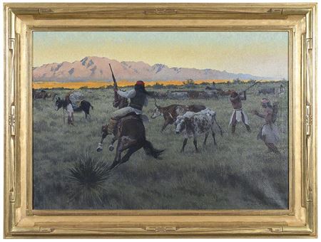 Sample artwork by Francis Beaugureau (1920 - 2001), known for aviation, figure, western genre, animal - View similar artists and auction records