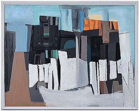 Abstract Landscape, 1960 by Joe (Joseph) Cox - Auction record, sale price, and art valuation. Compare with similar artists and explore comparable artworks.