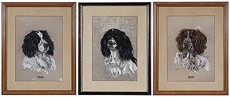 Three Portraits of Spaniels