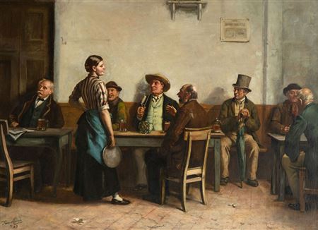 Interior of a tavern, 1889. by Frans Meerts - Auction record, sale price, and art valuation. Compare with similar artists and explore comparable artworks.