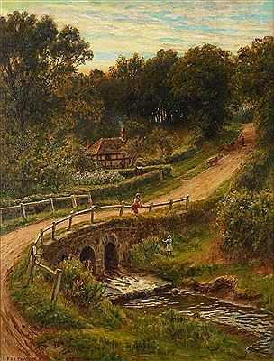 Cottage and bridge at Anstead Brook, Haslemere