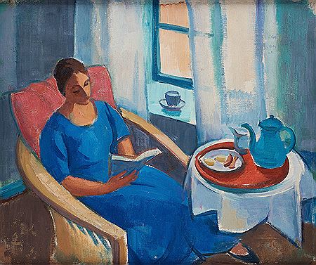 Reading woman - portrait of the artist's wife