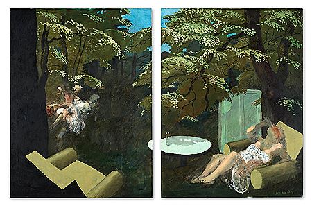 "Grön exteriör" (Diptych)