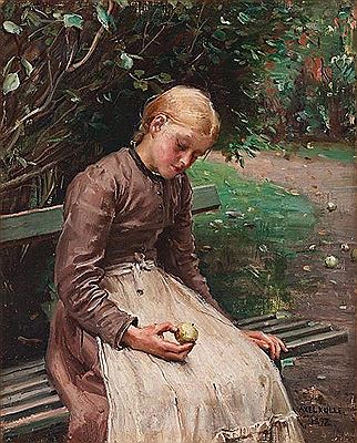 Girl with an apple