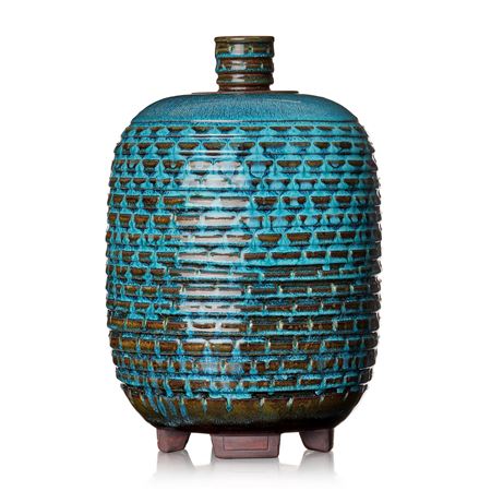 A large 'Farsta' stoneware urn with cover