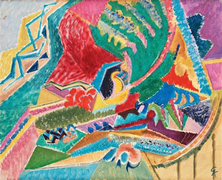 Sample artwork by Greta Knutson-Tzara (1899 - 1983), known for still life paintings with fruits in cool tones - View similar artists and auction records