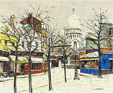 Winter Cityscape by Charles Feola - Auction record, sale price, and art valuation. Compare with similar artists and explore comparable artworks.