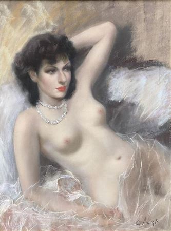 Jeune femme nue au collier de perles , 1916