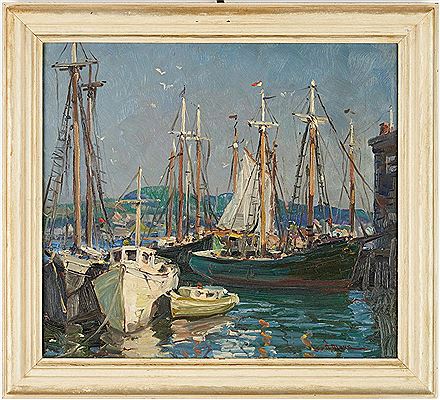 Harbor Scene, Ships in Gloucester