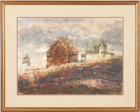 Light House & Houses on a Hill