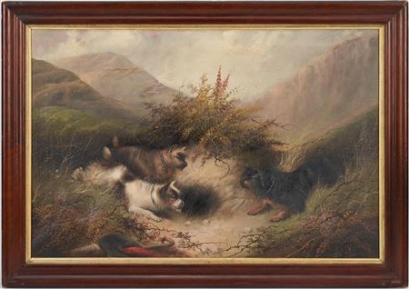 English Dog Hunting Scene