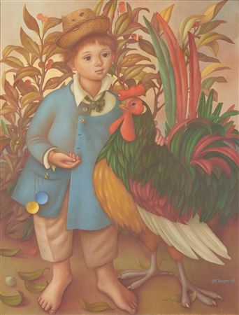 Boy with Rooster