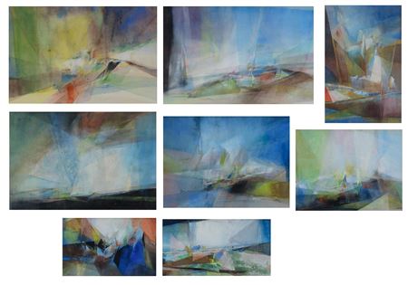Geometric abstract compositions,(8)