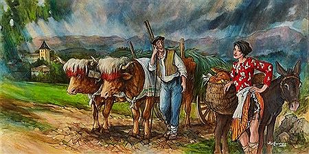 Le Bouvier et la Marchande de légumes au pied de Sare