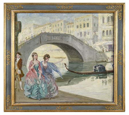 THE ARRIVAL IN THE CARRIAGE OF A 18TH CENTURY DAME WALKING ON THE LUNGOCANALE IN VENICE by Federico Spoltore - Auction record, sale price, and art valuation. Compare with similar artists and explore comparable artworks.