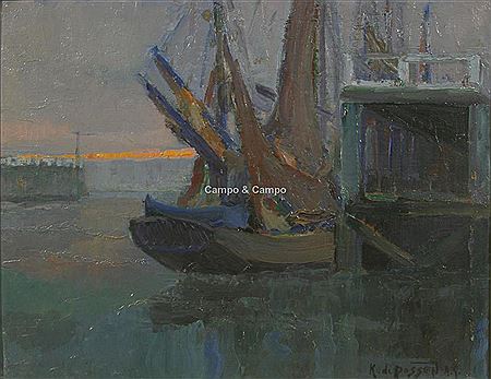 Moored fishing boats