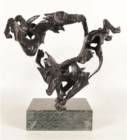 Caballo Bailando' (2 stuks - pieces) by Juan Jose De Oliveira Vieitez - Auction record, sale price, and art valuation. Compare with similar artists and explore comparable artworks.