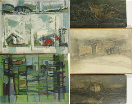 Lot of 5 abstract works