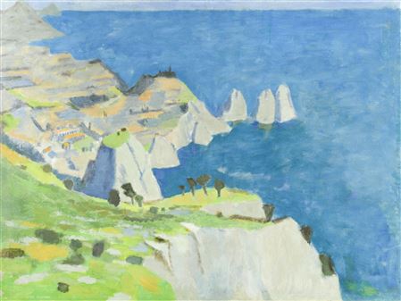 Faraglione Rocks, Capri by Peter Campbell - Auction record, sale price, and art valuation. Compare with similar artists and explore comparable artworks.
