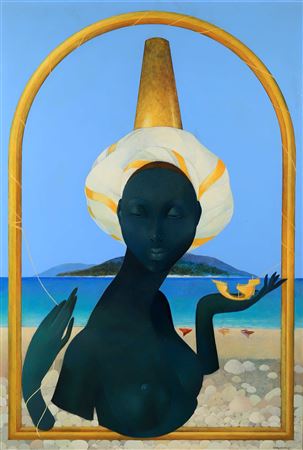 Portrait of a woman in a passage
