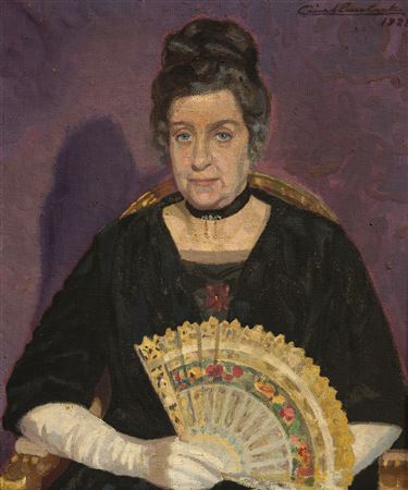 "Dama con abanico"