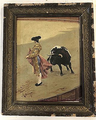 Bullfight by Manuel Osuna - Auction record, sale price, and art valuation. Compare with similar artists and explore comparable artworks.