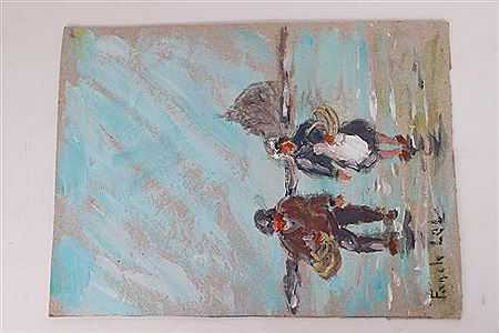 "Couple de pêcheurs dans la baie du Mont Saint Michel " by Fanch Lel - Auction record, sale price, and art valuation. Compare with similar artists and explore comparable artworks.