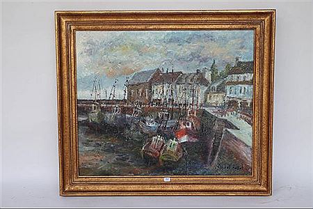 Le port by Michel Folliot - Auction record, sale price, and art valuation. Compare with similar artists and explore comparable artworks.
