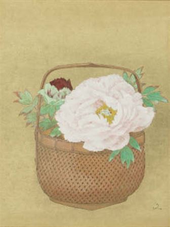 Red and White Peony