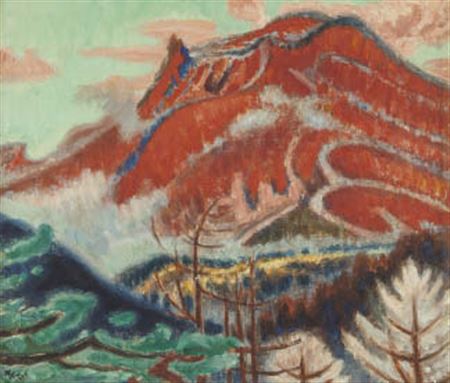Mt. Asama flames with morning glow by Keizo Koyama - Auction record, sale price, and art valuation. Compare with similar artists and explore comparable artworks.