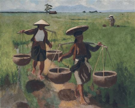 Femmes Tonkinoises dans la Rizière (Tonkinese Women in the Rice Field)