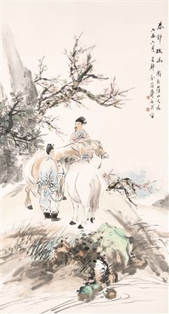 Horses and Grooms by Shoushi Jin - Auction record, sale price, and art valuation. Compare with similar artists and explore comparable artworks.