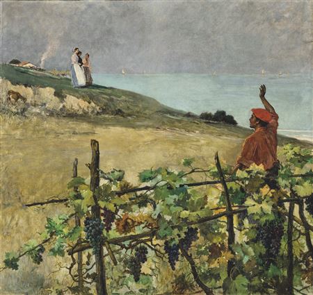 A Harvester Waving in Lequeitio by Juan Luna Y Novicio - Auction record, sale price, and art valuation. Compare with similar artists and explore comparable artworks.
