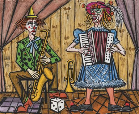 Les clowns musiciens, le saxophoniste
