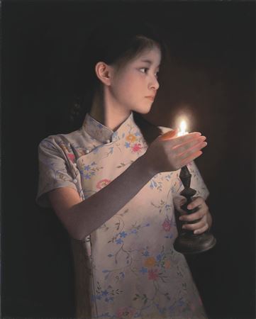 Girl with Candle by Han Wu Shen - Auction record, sale price, and art valuation. Compare with similar artists and explore comparable artworks.