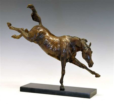 LIMITED EDITION BRONZE EQUESTRIAN MODEL OF A PRANCING HORSE
