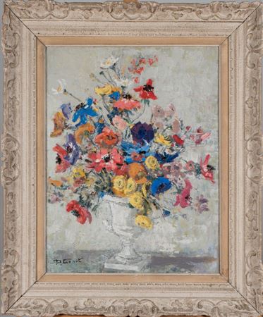 Fleurs dans un vase Médicis.