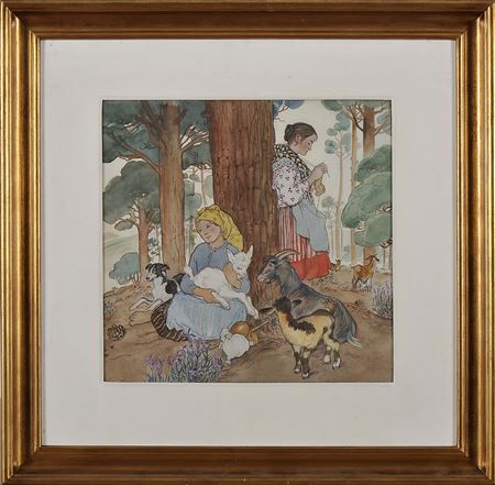 Shepherdesses and goats