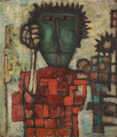 Sample artwork by Farid Belkahia (1934 - 2014), known for painting and sculpture - View similar artists and auction records