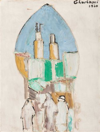 COMPOSITION, 1970 by Jilali Gharbaoui - Auction record, sale price, and art valuation. Compare with similar artists and explore comparable artworks.