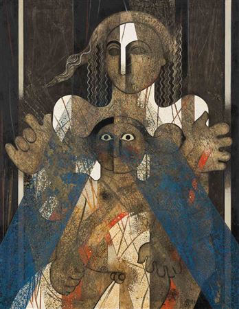 MÈRE ET SON ENFANT, 2010 by Saad Ben Cheffaj - Auction record, sale price, and art valuation. Compare with similar artists and explore comparable artworks.