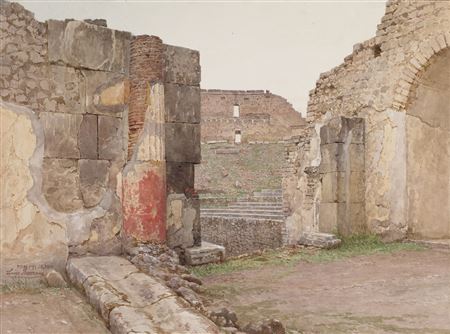 View of the Large Theater in Pompei