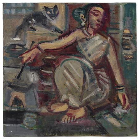Sample artwork by Benode Behari Mukherjee (1904 - 1980), known for painting - View similar artists and auction records