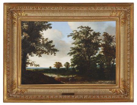 A landscape with travelers in the foreground