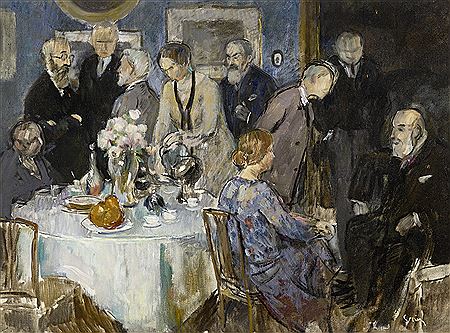 Étude pour 'Un groupe d'artistes' by Jules Alexandre Grun - Auction record, sale price, and art valuation. Compare with similar artists and explore comparable artworks.