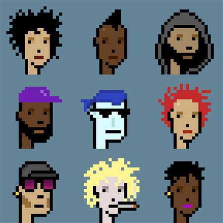 9 Cryptopunks: 2, 532, 58, 30, 635, 602, 768, 603 and 757