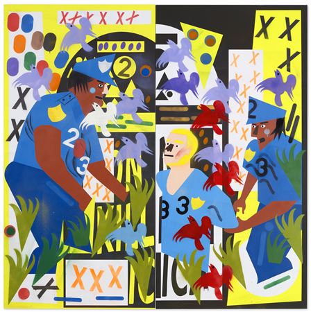 Sample artwork by Nina Chanel Abney (Born 1982), known for painting - View similar artists and auction records