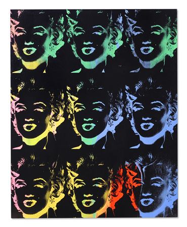 Nine Multicolored Marilyns (Reversal Series)
